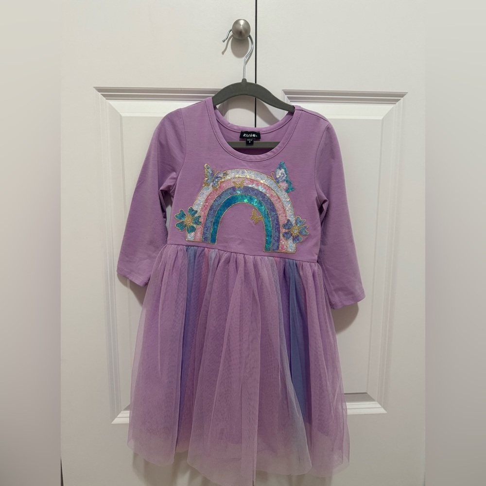 Zunie Girls 5T Purple Rainbow Kids Dress, used